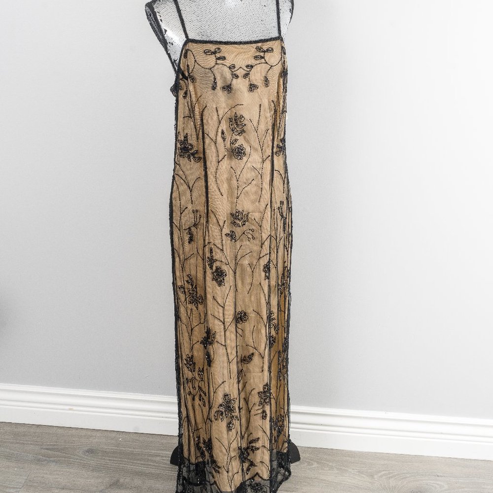 NWT Beaded nude lined evening dress - 14